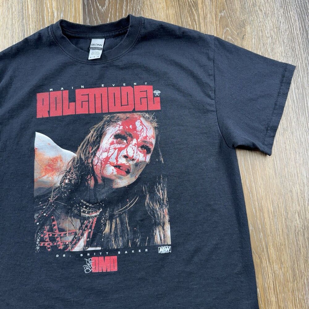 Britt Baker Shirt Mens M Black AEW WWE Wrestling Role Model Blood Promo Y2K Tee
